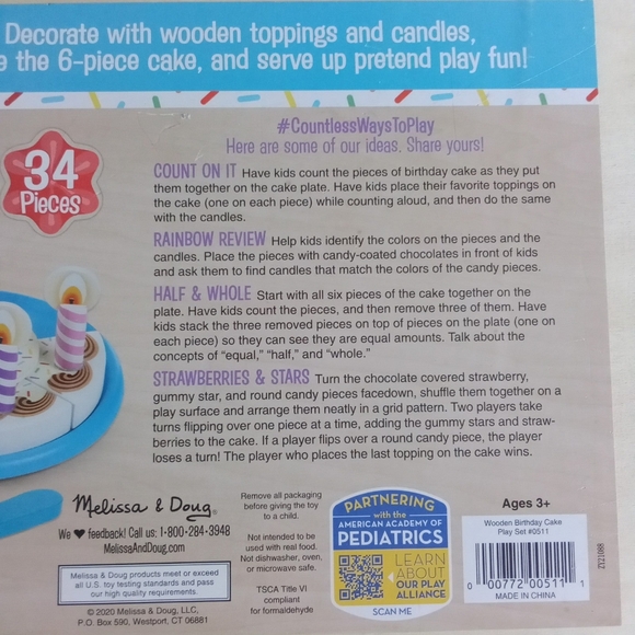 Melissa & Doug Wooden Happy birthday cake plate and candles - Picture 7 of 7